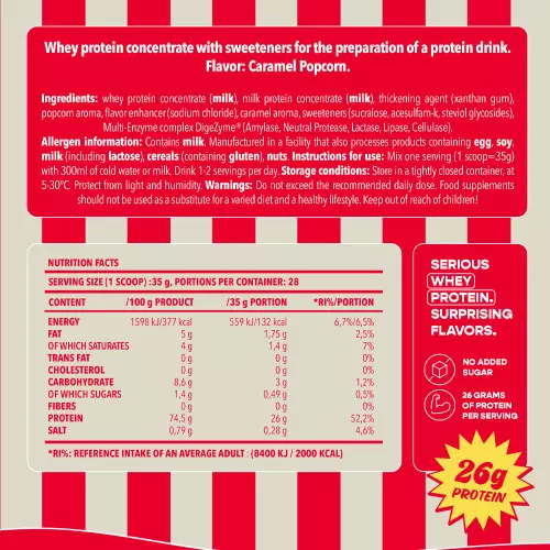 Nanosupps Whey Protein 1000g Caramel Popcorn