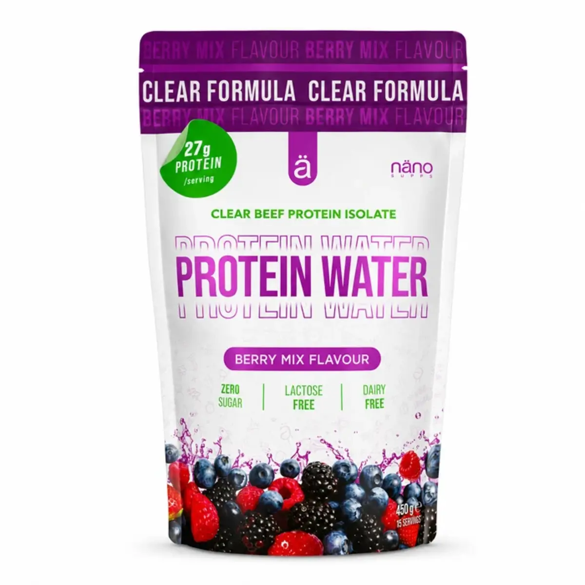 Nanosupps Protein Water Clear Beef Isolate 450g Pineapple
