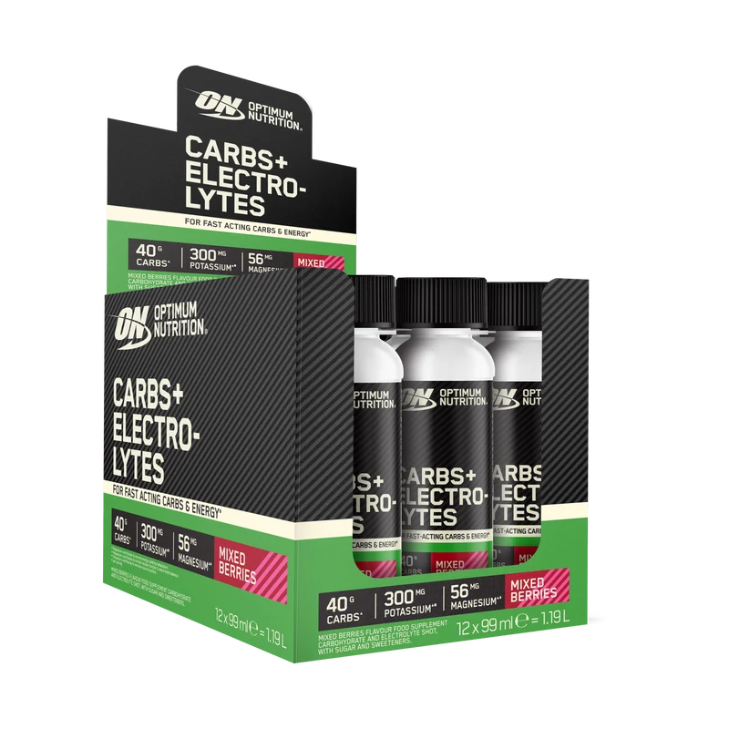 Optimum Nutrition Carbs + Electrolytes Shot 12x99ml Mixed Berries