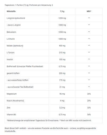 BioTech Black Blood CAF+ 300g (40 Serv.) Cola
