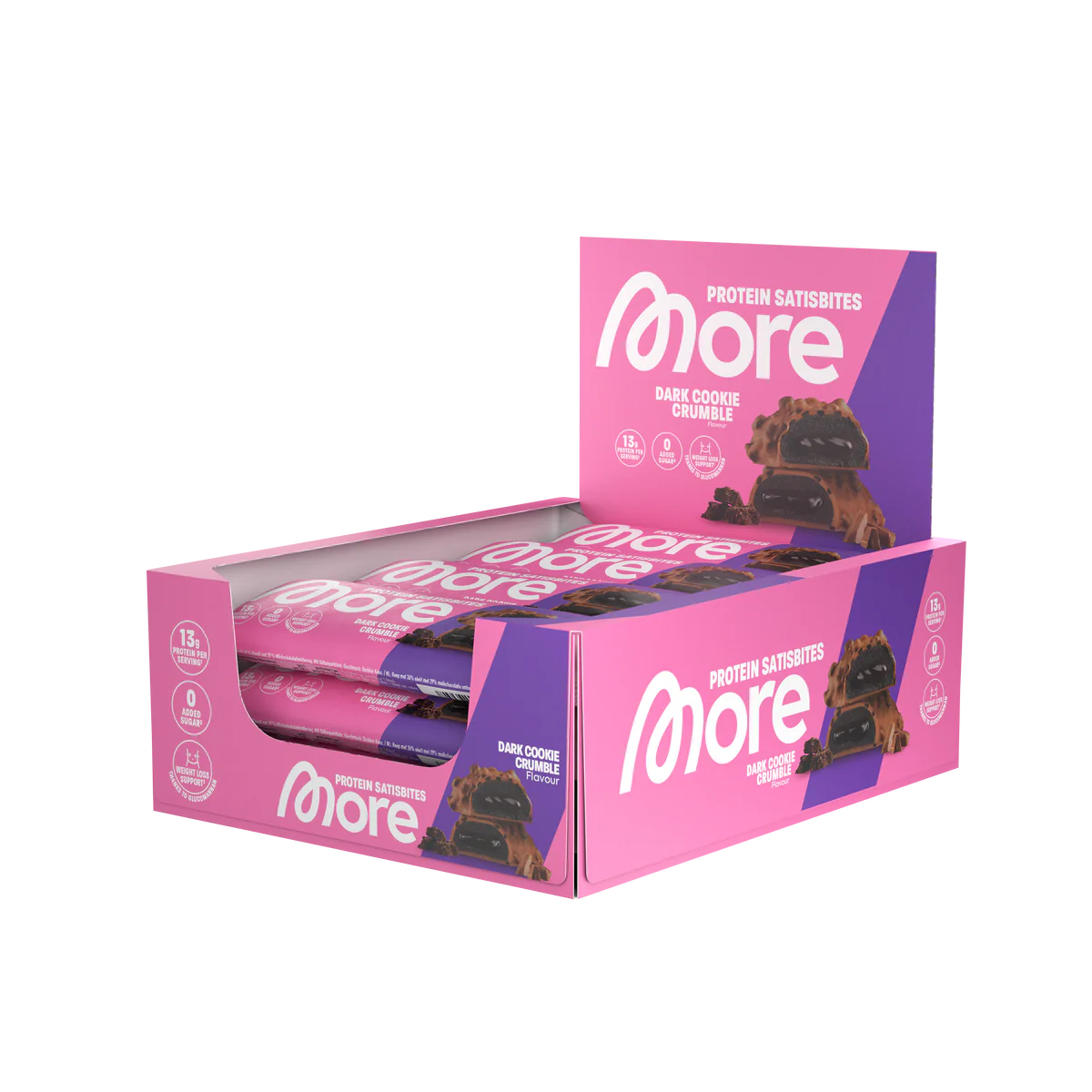 More Nutrition Protein Satisbites 12 x 2x25g Dark Cookie Crumble