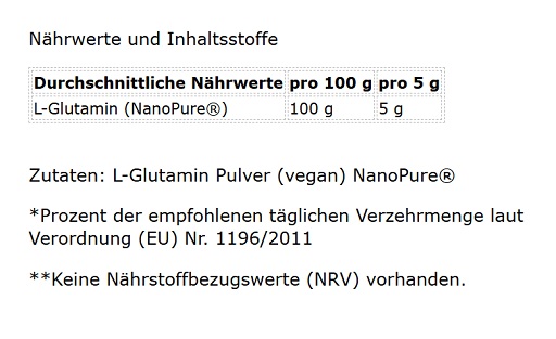 GN Nano Pure Glutamine 500g
