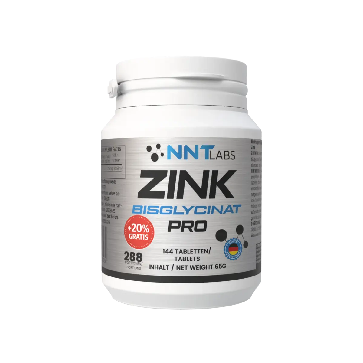 NNT Zink 50mg Bisglycinat PRO 120 Tabletten + 20% GRATIS