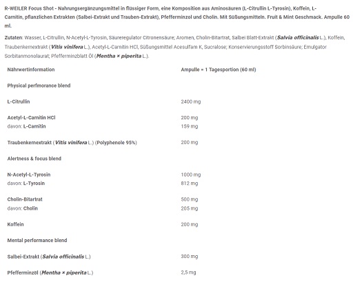 R-Weiler Focus Shot 9x60ml Fruit Mint