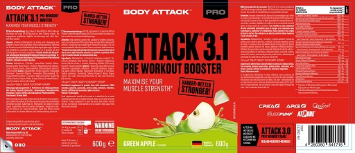 Body Attack Pre Attack 3.1 600g Orange-Maracuja Flavour