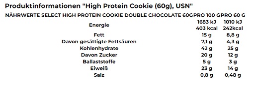 USN Select Protein Cookie 12x60g Salted Caramel