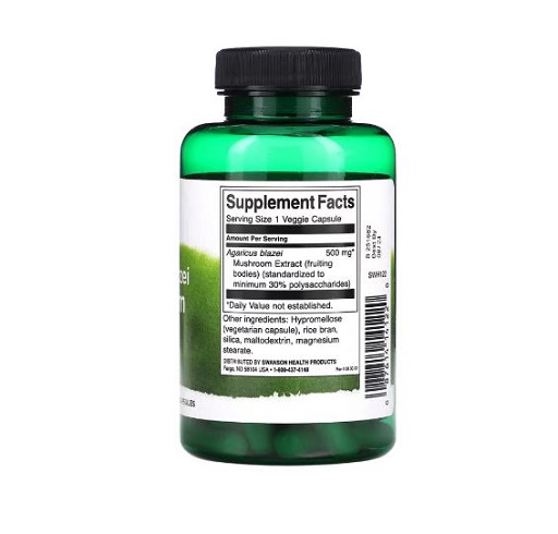 Swanson Agaricus blazei-Pilzextrakt500 mg - 90 Kapseln