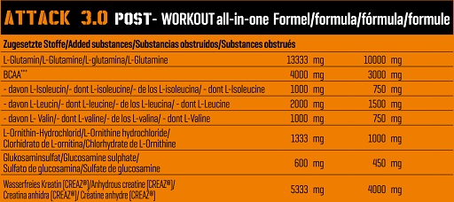 Body Attack POST ATTACK 3.0 900g Exotic Fruit
