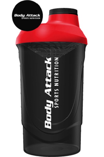 Body Attack Shaker 600ml Rot-Transparent