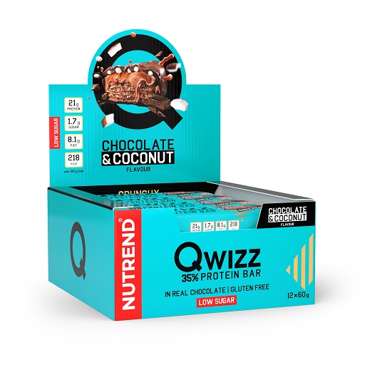 Nutrend QWIZZ Crunchy Protein Bar 12x60g Chocolate Brownie
