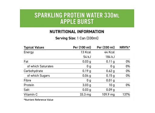 Applied Nutrition Sparkling Protein Water 12x330ml Tropical Burst