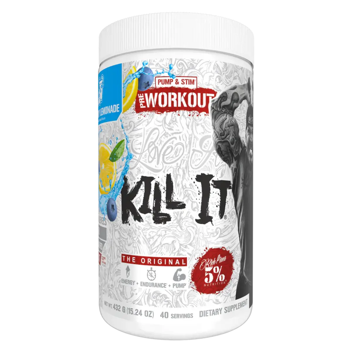 Rich Piana 5% Nutrition Kill It 400g Blue Raspberry
