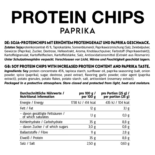 INLEAD Protein Chips - 6x50g Paprika